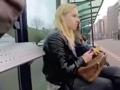 I approached cute blonde and flashed her my dick in public