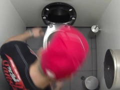 Three boys secretly filmed in a public toilet
