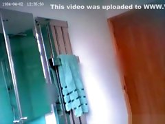 Milf caught in bathroom by spy camera