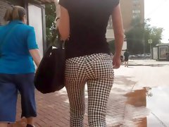 Russian round ass walk on the street