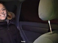 Hot sex in the car with anal creampie