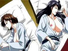 Hardcore fucking between a younger man and a busty babe - Anime