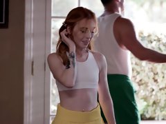 Redhead chick Madi Collins knows how to suck and ride a dick properly