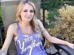 Adorable pornstar enjoys talking about porn in behind the scenes