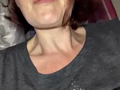 POV Sexy funny stepmom you would like to have soaps up and washes her hairy pussy with ice cold water