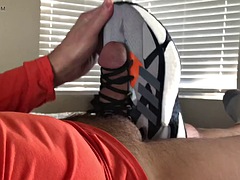 Lace sneakers fucking my sexy Adidas and cumming