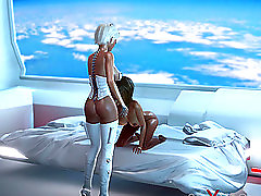 3d sex cyborg dickgirl fucks  in the space station