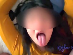 Native 28f Beauty Sticks Out Her Tongue For A Bwc And He Cums Once She Tells Him To Give It Her Now
