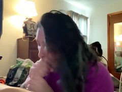 Two Hands And Licking Cum Off Balls Before Stepmom Gets Home