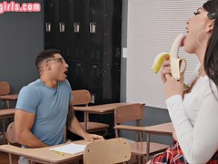 College transexual fucked in the ass by teacher doggy style