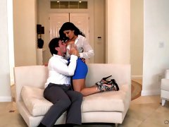 Passionate fucking ends with cum on boobs with busty Romi Rain